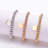 Adjustable Stainless Steel Heart Bracelet for Women