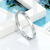 Stainless Steel Openwork Peach Heart Bangle Jewelry for Women