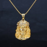 Stainless Steel Hip Hop Jesus Pendant Necklace with Chain 60cm