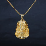 Stainless Steel Hip Hop Jesus Pendant Necklace with Chain 60cm