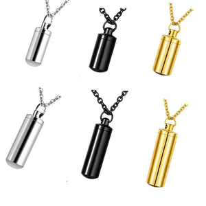 Stainless Steel Ashes Urn Pendant Cremation Necklace 3 Colors