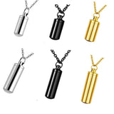 Stainless Steel Ashes Urn Pendant Cremation Necklace 3 Colors