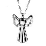Stainless Steel Angel Wing Cremation Urn Necklace for Ashes