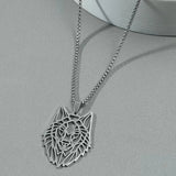 Vikings Wolf Pendant Punk Necklace Chain