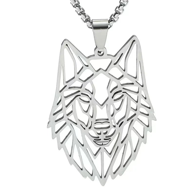 Vikings Wolf Pendant Punk Necklace Chain