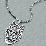 Vikings Wolf Pendant Punk Necklace Chain