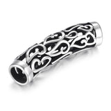 7mm Stainless Steel Hollow Tube Beads Big Hole Charm DIY Bracelet Clasp