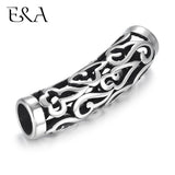 7mm Stainless Steel Hollow Tube Beads Big Hole Charm DIY Bracelet Clasp