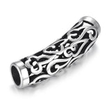 7mm Stainless Steel Hollow Tube Beads Big Hole Charm DIY Bracelet Clasp