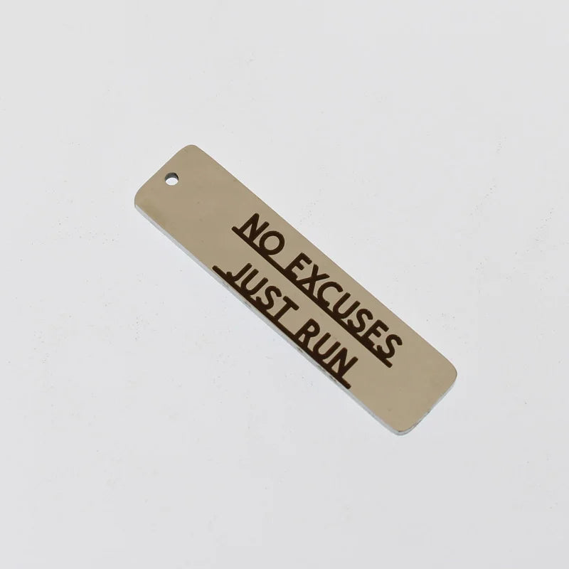 Stainless Steel Runner Charm No Excuses Just Run DIY Pendant