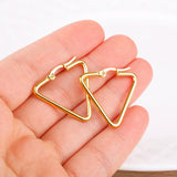 Square Stainless Steel Hoop Earrings for Women Daily Wear
