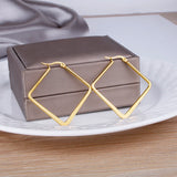 Square Stainless Steel Hoop Earrings for Women Daily Wear
