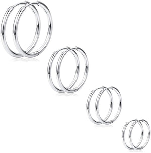 Stainless Steel Hoop Earrings Men Women