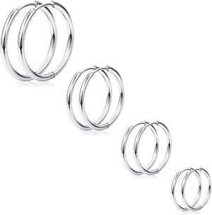Stainless Steel Hoop Earrings Men Women