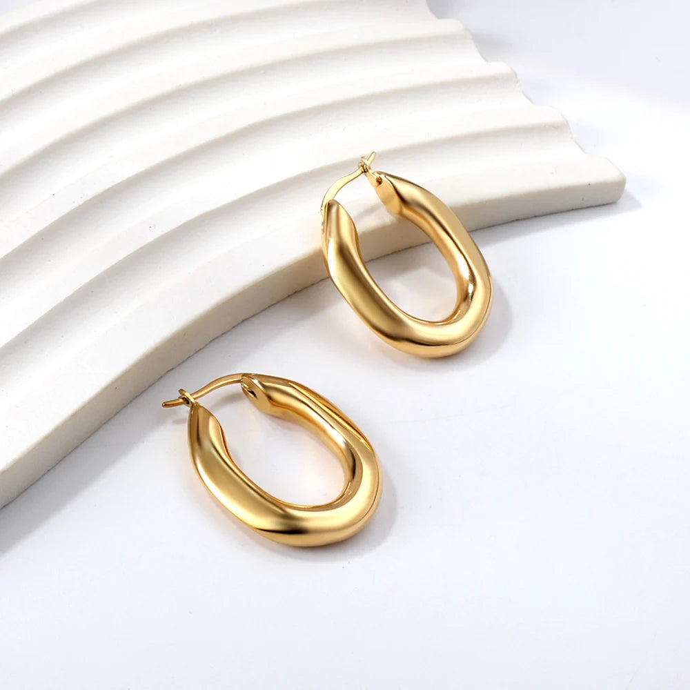 Stainless Steel Hoop Earrings Round Earrings Hoops Vintage Girls Party Gift
