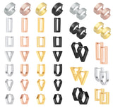 Rose Plated Hoop Earrings Geometric Round Classic Design