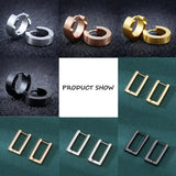 Rose Plated Hoop Earrings Geometric Round Classic Design