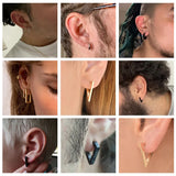 Rose Plated Hoop Earrings Geometric Round Classic Design
