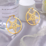 Stainless Steel Pentagram Earrings Bat Snake Hoops