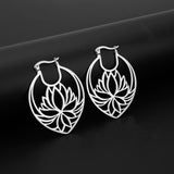 Stainless Steel Pentagram Earrings Bat Snake Hoops