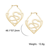 Stainless Steel Pentagram Earrings Bat Snake Hoops