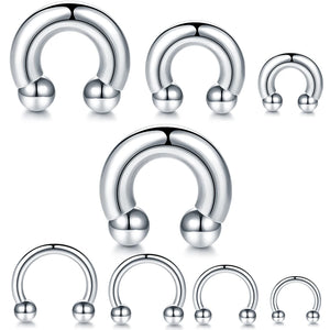 Stainless Steel Circular Barbell Septum Nose Ring Earring