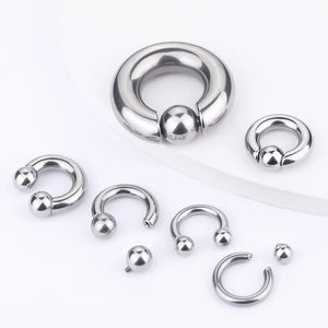 Stainless Steel Circular Barbell Septum Nose Ring Earring
