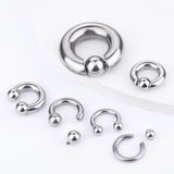 Stainless Steel Circular Barbell Septum Nose Ring Earring