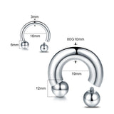 Stainless Steel Circular Barbell Septum Nose Ring Earring