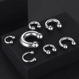 Stainless Steel Circular Barbell Septum Nose Ring Earring