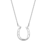 Personalized Stainless Steel Horseshoe Pendant Necklace with Engraving