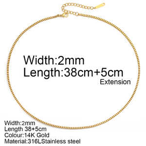 Stainless Steel Horsewhip Chain Necklace Women Choker Long Chains Collars