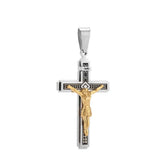 Stainless Steel INRI Cross Pendant Necklace Jesus Prayer Male Christian Collar