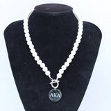 Stainless Steel Pearl Choker OT Buckle Necklace