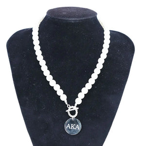 Stainless Steel Pearl Choker OT Buckle Necklace