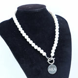 Stainless Steel Pearl Choker OT Buckle Necklace