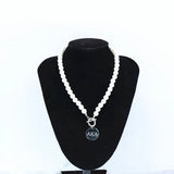 Stainless Steel Pearl Choker OT Buckle Necklace