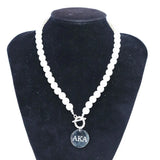Stainless Steel Pearl Choker OT Buckle Necklace