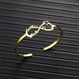 Personalized Stainless Steel Infinity Love Bracelet Custom Name Jewelry Gift