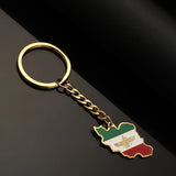 Stainless Steel Iran Map Pendant Necklace Keychain Iranian Jewelry