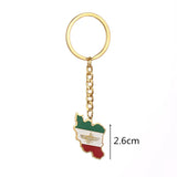 Stainless Steel Iran Map Pendant Necklace Keychain Iranian Jewelry