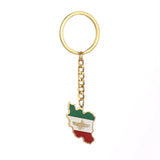 Stainless Steel Iran Map Pendant Necklace Keychain Iranian Jewelry