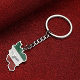 Stainless Steel Iran Map Pendant Necklace Keychain Iranian Jewelry