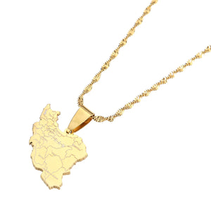 Iran Maps Pendant Necklace For Women Ethnic Jewelry Gift