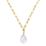 Baroque Pearl Pendant Necklace Stainless Steel Paper Clip Chain Choker