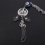 Stainless Steel Evil Eye Car Mirror Pendant Necklace Gift
