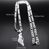 Stainless Steel Magen Star of David Necklace Jewish Hexagram Pendant