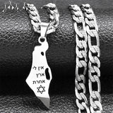 Stainless Steel Magen Star of David Necklace Jewish Hexagram Pendant