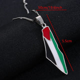 Stainless Steel Map Pendant Necklace Jewish Jewelry
