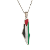 Stainless Steel Map Pendant Necklace Jewish Jewelry